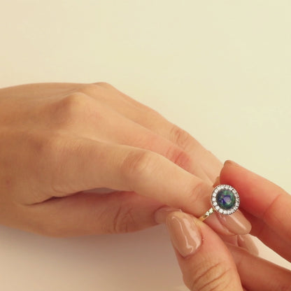 Eilat Stone ring (king Solomon stone) 925 Sterling Silver 9k solid Gold