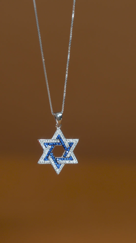 Star of David Pendant Necklace – 925 Sterling Silver with Crystal or CZ Stones – Normal & Large Sizes Available – Jewish Judaica Gift for Women & Girls