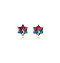 Star of David Stud Earrings – Crystal Accents – 925 Sterling Silver – Multiple Colors