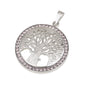 Tree of Life Pendant – 925 Sterling Silver Rhodium – Cut-Out Design – 5 Colors – 1.1"