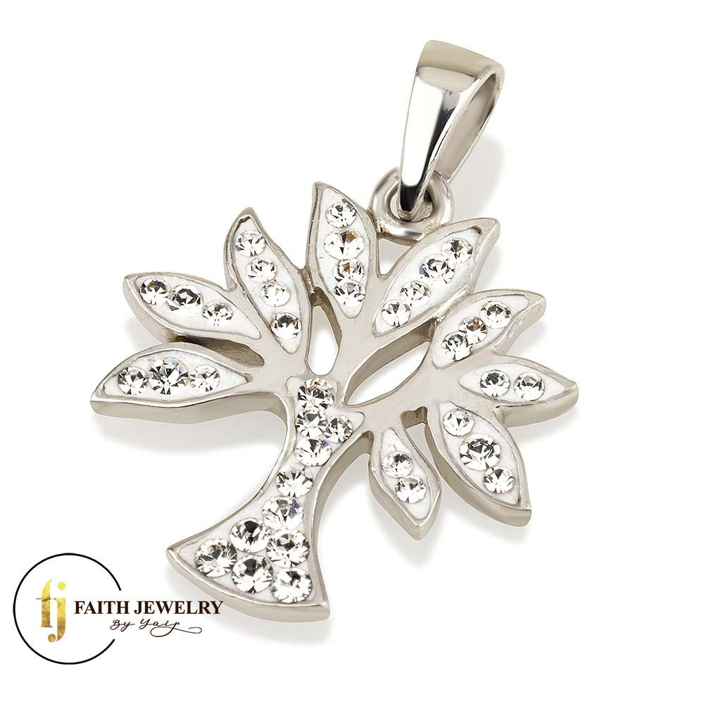 Tree of Life Necklace – 925 Sterling Silver Rhodium with Zircon – 4 Color Options