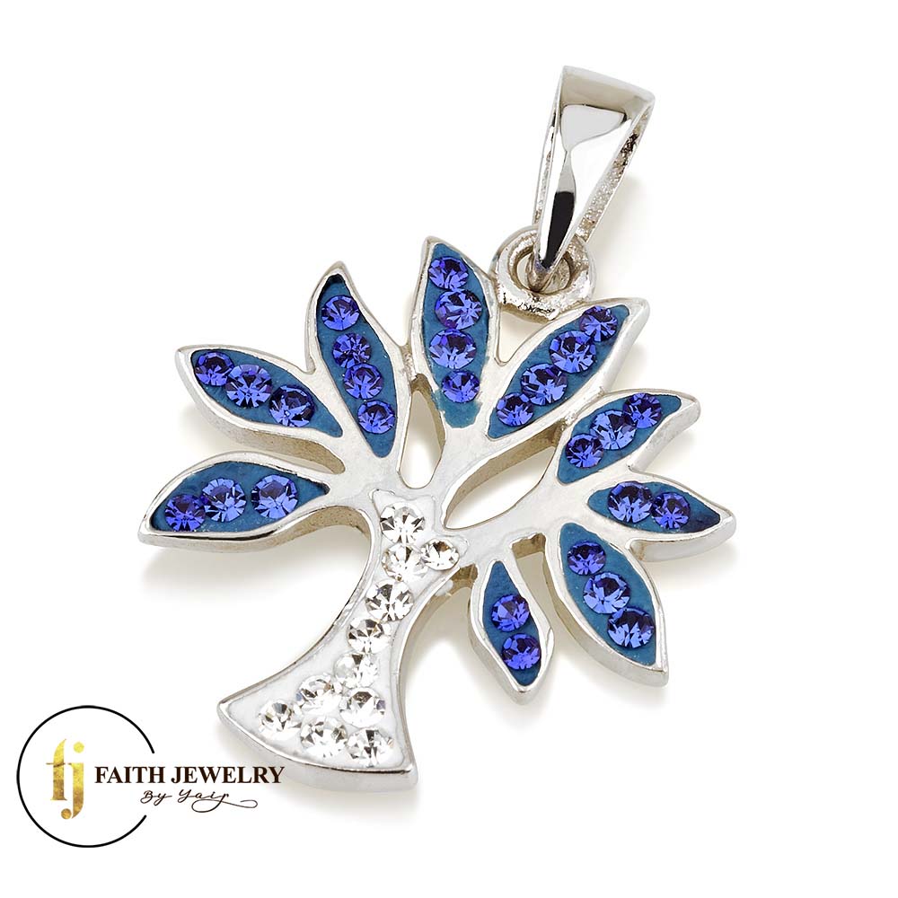 Tree of Life Necklace – 925 Sterling Silver Rhodium with Zircon – 4 Color Options
