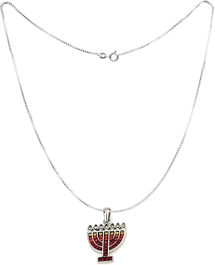 Menorah Pendant Symbol of Israel - 925 Sterling Silver