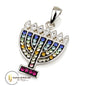 Menorah Pendant Symbol of Israel - 925 Sterling Silver