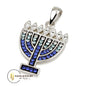 Menorah Pendant Symbol of Israel - 925 Sterling Silver