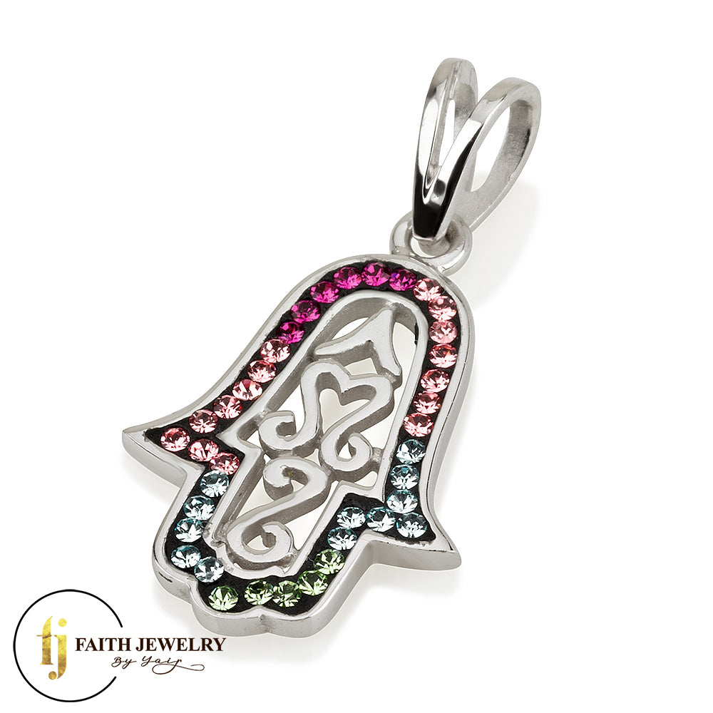 Openwork Hamsa Pendant – 3 Color Options – 925 Sterling Silver