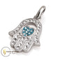 Colorful Hamsa Pendant with Heart – 925 Sterling Silver – Multiple Crystal Styles