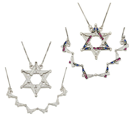 925 Sterling Silver Butterfly Necklace – Folding Star of David Pendant | Double-Sided, Two-Way Design – Small or Large
