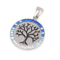 Tree of Life Pendant with Colored Crystals – 5 color choice. 925 Sterling Silver, Made in Israel