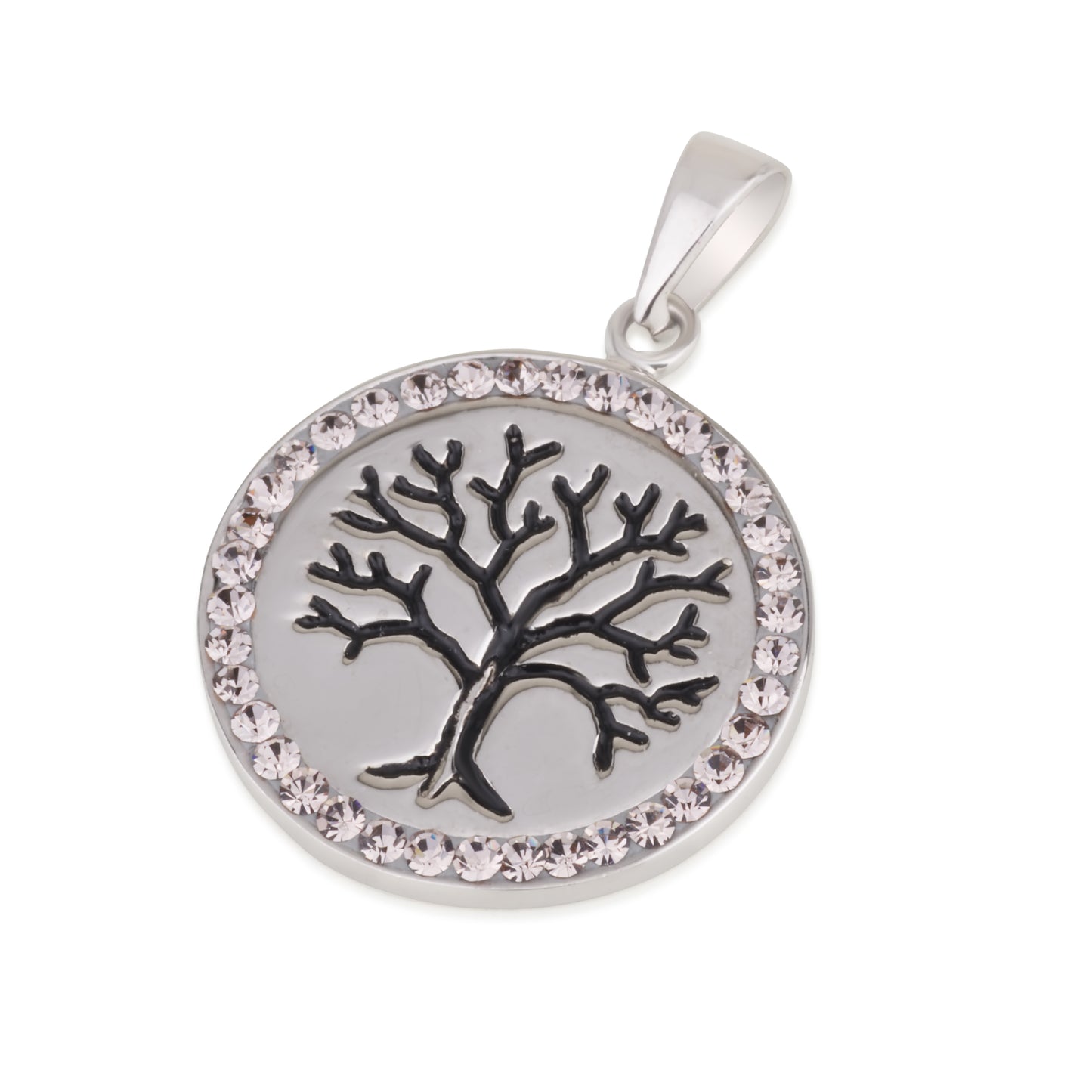 Tree of Life Pendant with Colored Crystals – 5 color choice. 925 Sterling Silver, Made in Israel