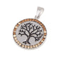 Tree of Life Pendant with Colored Crystals – 5 color choice. 925 Sterling Silver, Made in Israel