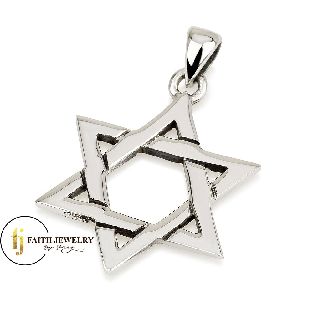 Layered Star of David Pendant – 925 Sterling Silver, Made in Israel