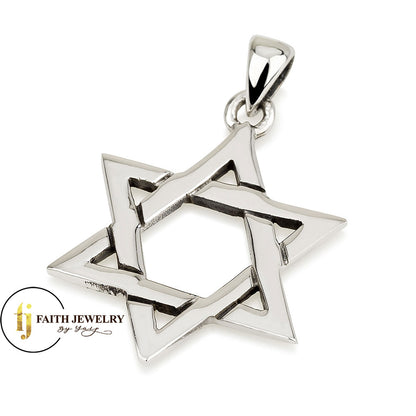 Layered Star of David Pendant – 925 Sterling Silver, Made in Israel