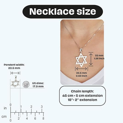 Layered Star of David Pendant – 925 Sterling Silver, Made in Israel