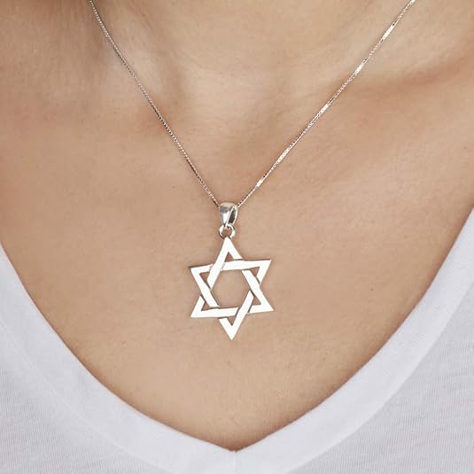 Layered Star of David Pendant – 925 Sterling Silver, Made in Israel