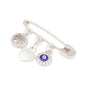 Spiritual baby Safety Pin with Charms – 925 Sterling Silver – 3 Unique Designs – 1.3"