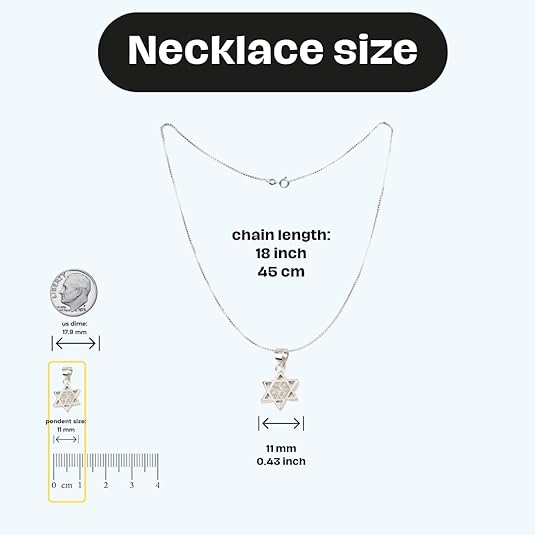 Mini Star of David Pendant with Zircon Stones – 925 Sterling Silver