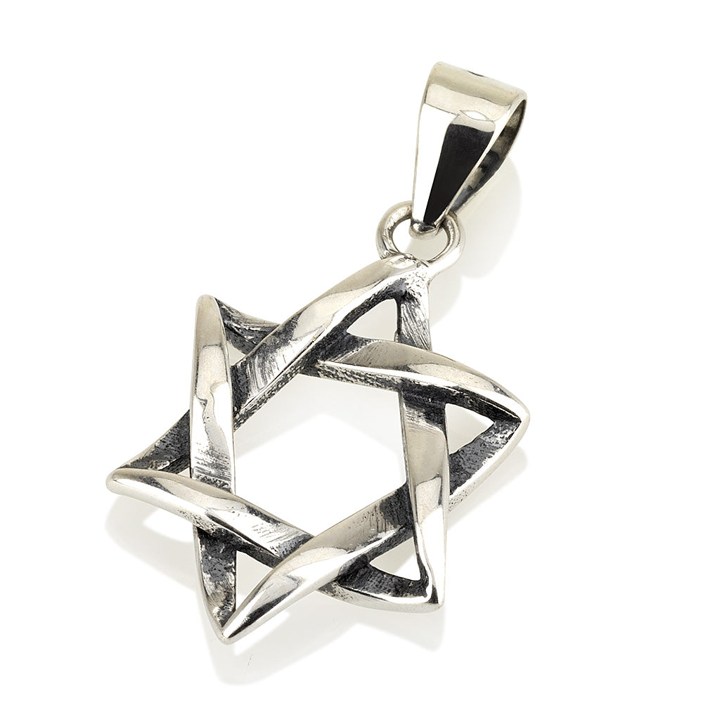 Oxidized Star of David Pendant – 925 Sterling Silver