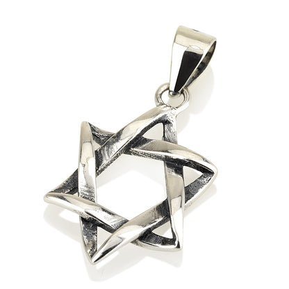 Oxidized Star of David Pendant – 925 Sterling Silver