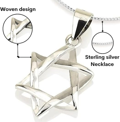 Oxidized Star of David Pendant – 925 Sterling Silver