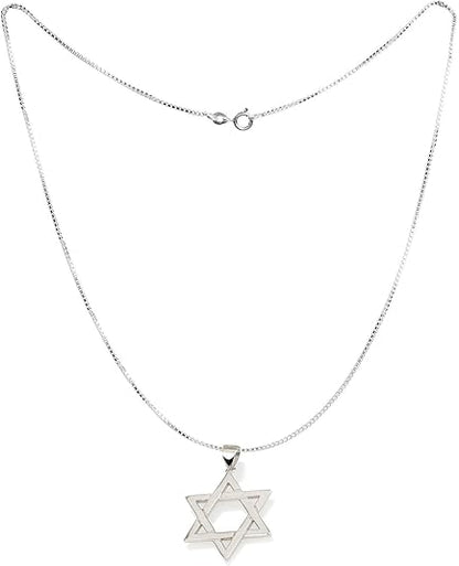 Large & Slim Star of David Pendant – 925 Sterling Silver from Israel