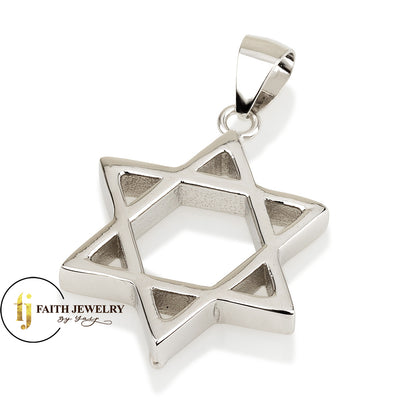 Geometric Star of David Pendant – 925 Sterling Silver from Israel