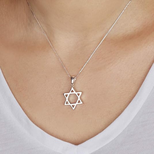Geometric Star of David Pendant – 925 Sterling Silver from Israel