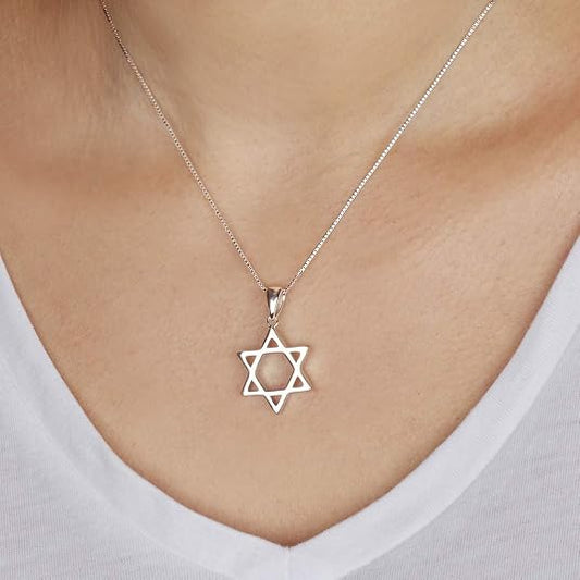 Geometric Star of David Pendant – 925 Sterling Silver from Israel