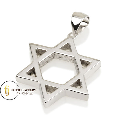 Classic Star of David Pendant – 925 Sterling Silver from Israel