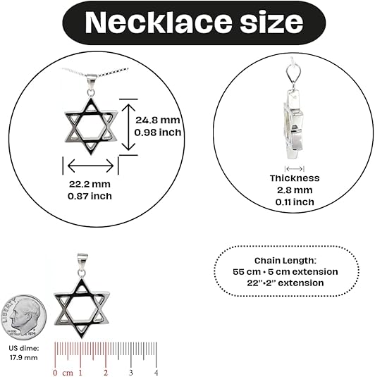 Classic Star of David Pendant – 925 Sterling Silver from Israel