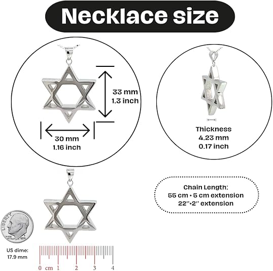 Large & Thick Star of David Pendant - 925 Sterling Silver