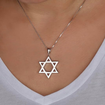 Large & Thick Star of David Pendant - 925 Sterling Silver