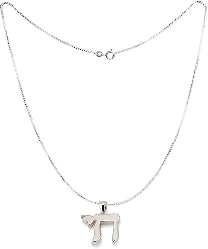 925 Sterling Silver Chai Pendant Necklace – Made in Israel