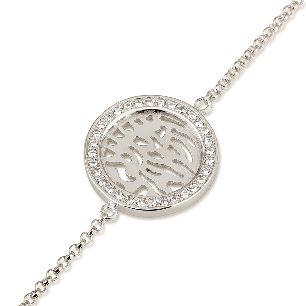 Shema Yisrael Bracelet – 925 Sterling Silver with Zircon Stones